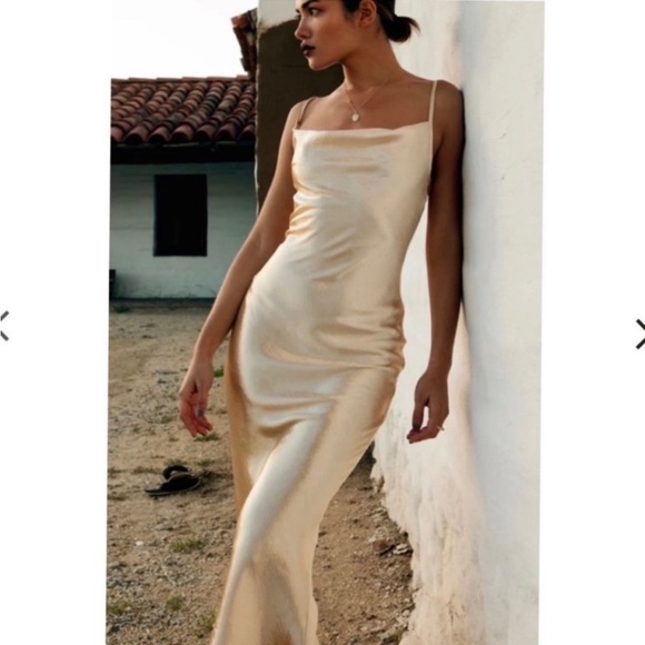 Rat & Boa | The Lumina Maxi Dress In Gold | - Picture 3 of 9